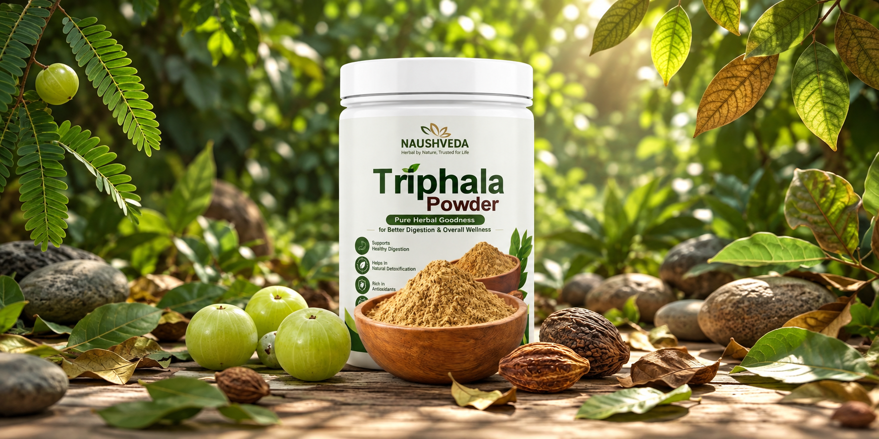 Naushveda Pure Organic Triphala Churna Harvest